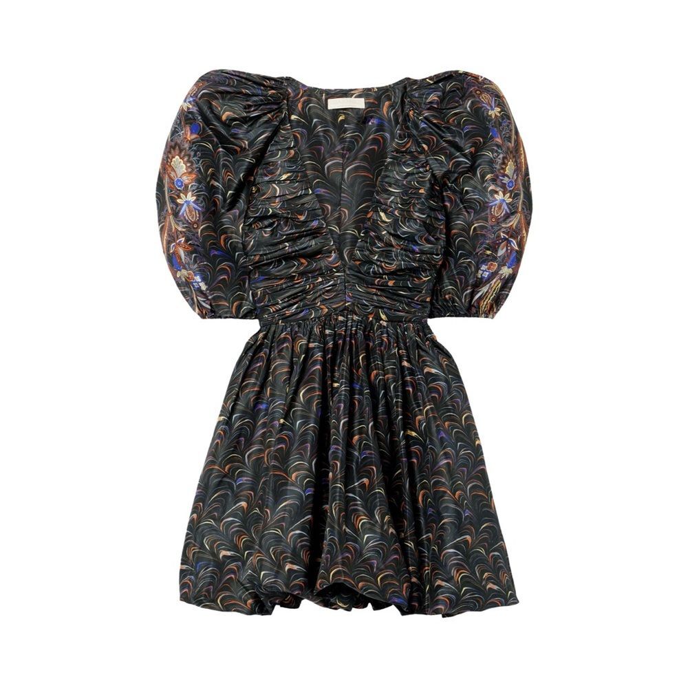 Ulla Johnson NWOT Gwen printed ruched taffeta mini dress - Picture 6 of 13